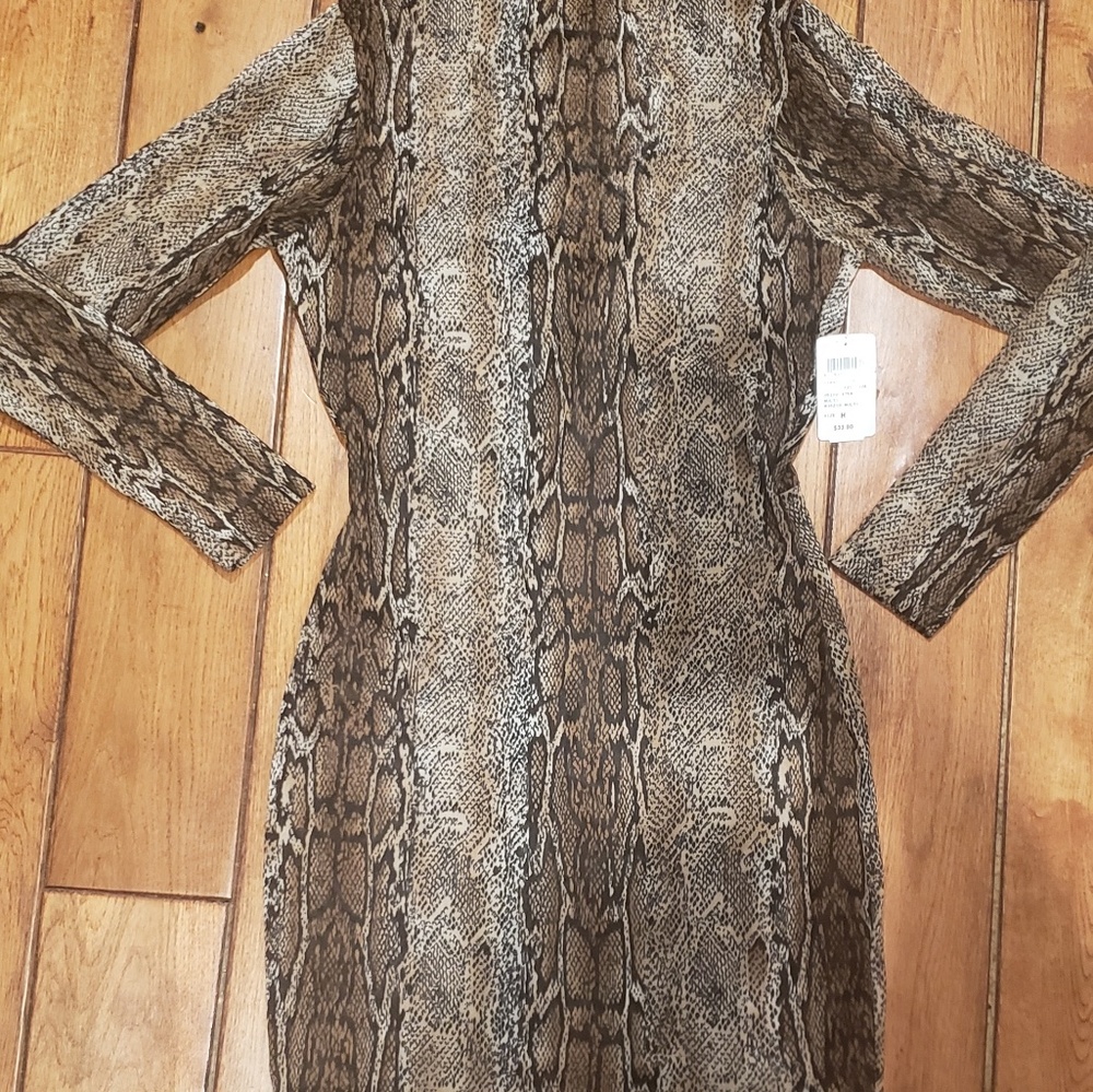 Snake skin mesh dress